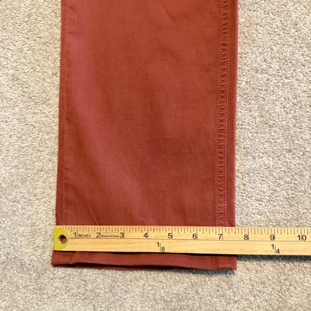 PAIGE Normandie Pants Men 30 Slim Straight Leg Made in USA Rust Burnt Orange - Picture 7 of 11